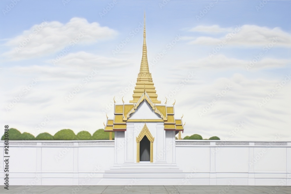 Fototapeta premium Thai temple architecture building pagoda.