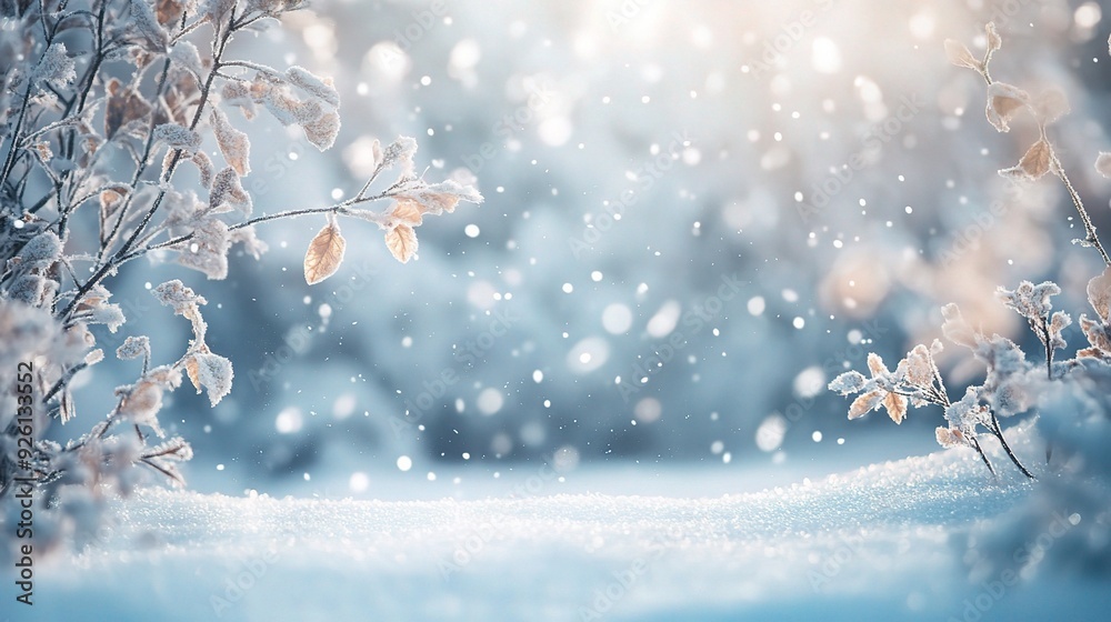 A winter background featuring a snowy landscape and soft lighting, capturing the beauty of the cold season, copy space, High quality, + --ar 16:9 --v 6.1 Job ID: bc675570-c2fe-41b7-9d37-f9c655ed9644 A winter background featuring a snowy landscape and soft lighting, capturing the beauty of the cold season, copy space, High quality, + --ar 16:9 --v 6.1 Job ID: bc675570-c2fe-41b7-9d37-f9c655ed9644