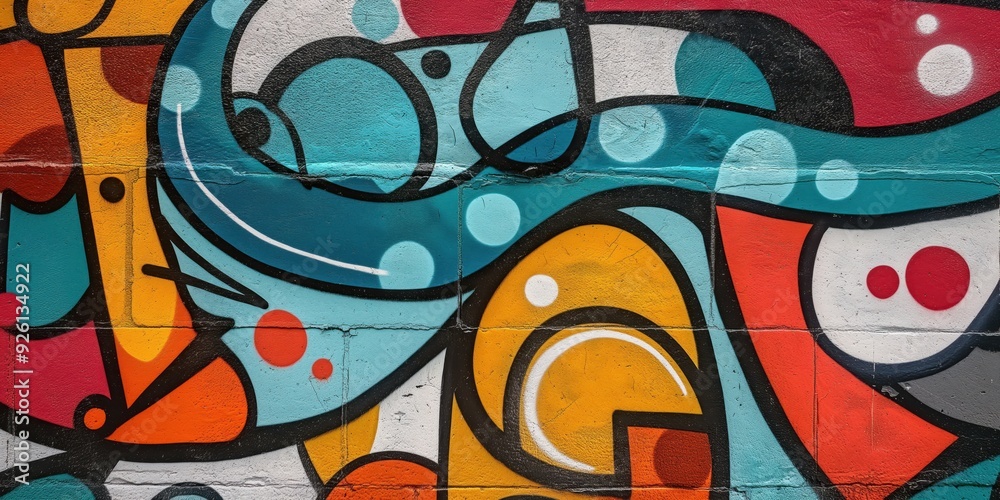 Fototapeta premium Vibrant Abstract Mural in Urban Setting created by ai