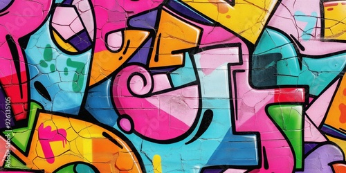 Wallpaper Mural Vibrant Abstract Mural in Urban Setting created by ai Torontodigital.ca