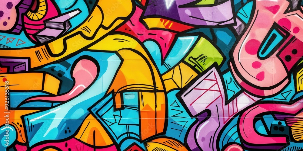Vibrant Abstract Mural in Urban Setting created by ai Vibrant Abstract Mural in Urban Setting created by ai