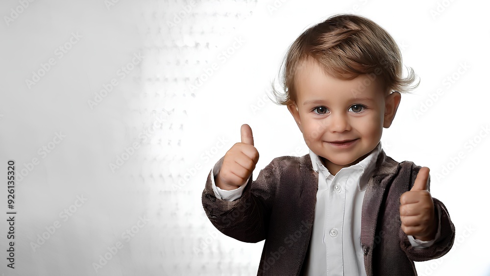 Little boy giving OK sign, on white background. Cute baby giving thumb up. Little boy giving OK sign, on white background. Cute baby giving thumb up.