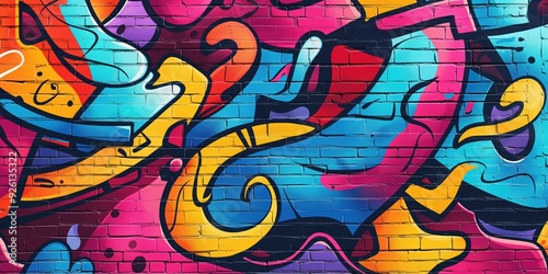 Vibrant Abstract Mural in Urban Setting created by ai