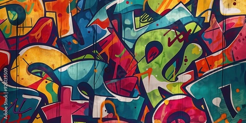 Wallpaper Mural Vibrant Abstract Mural in Urban Setting created by ai Torontodigital.ca