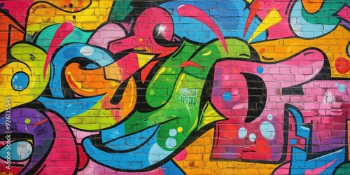 Vibrant Abstract Mural in Urban Setting created by ai