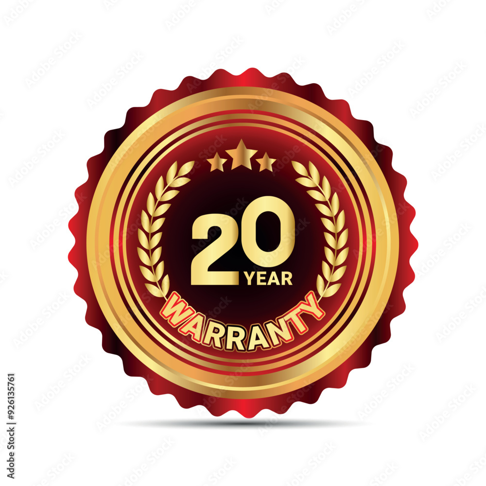 20 year warranty badge for packaging warranty sticker label 20 year warranty badge for packaging warranty sticker label