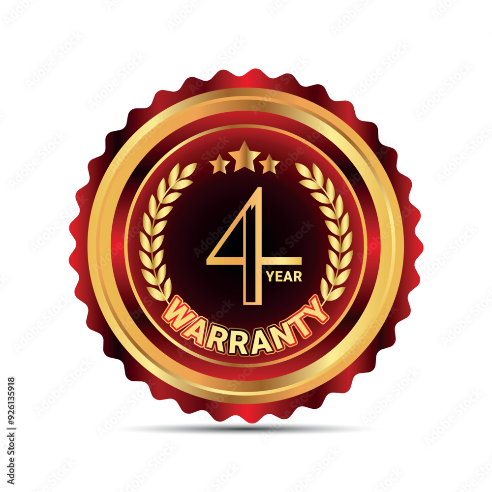4 year warranty badge for packaging warranty sticker label 4 year warranty badge for packaging warranty sticker label
