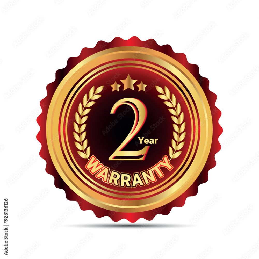 Fototapeta premium 2 year warranty badge for packaging sticker warranty sticker badge