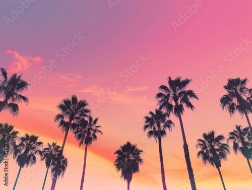 Palm Tree Silhouettes at Sunset Wallpaper