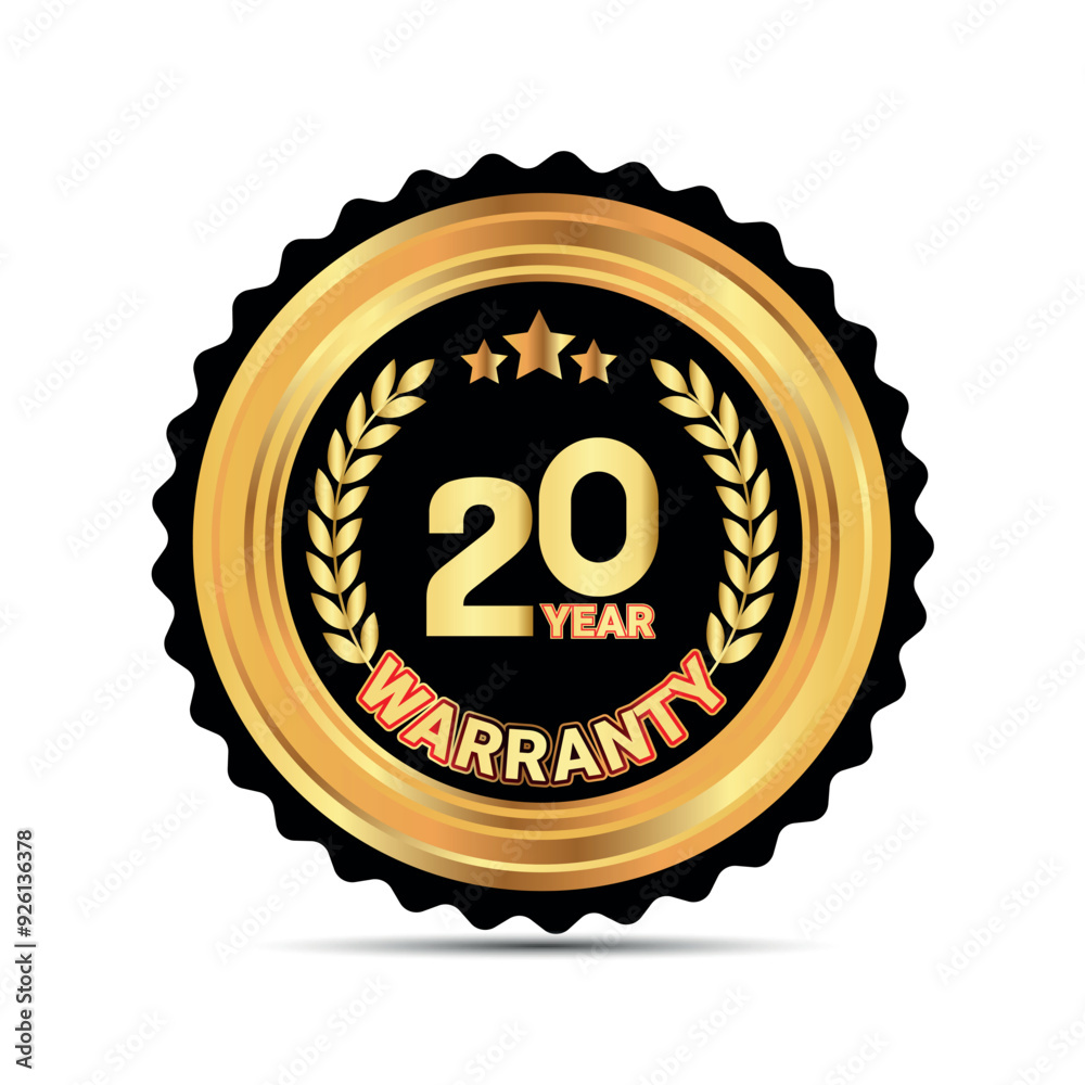 Naklejka premium 20 year warranty badge for packaging warranty sticker label