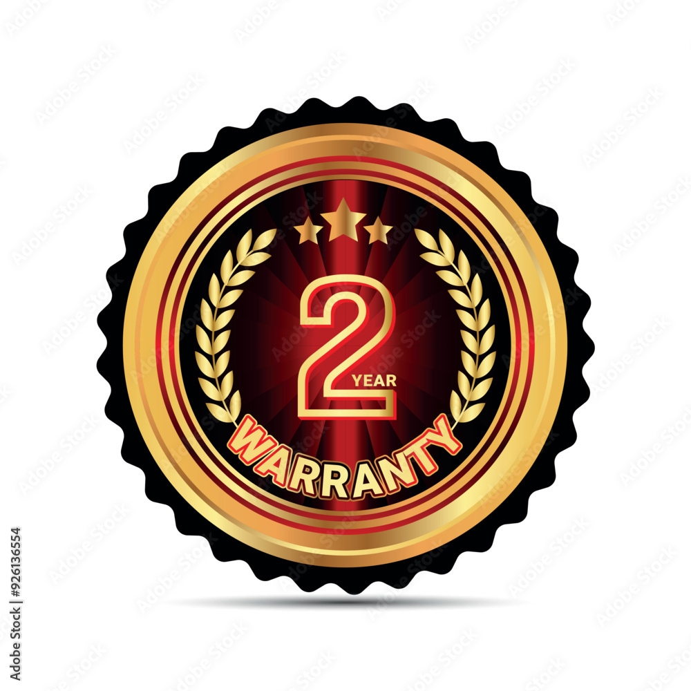 Fototapeta premium 2 year warranty badge for packaging sticker warranty sticker badge
