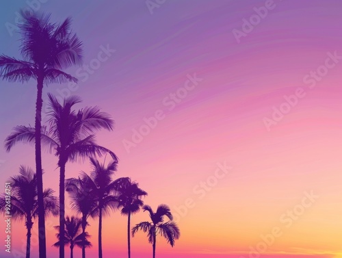 Palm Tree Silhouettes at Sunset Wallpaper