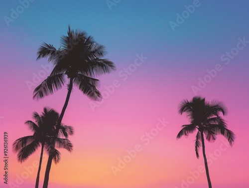 Palm Tree Silhouettes at Sunset Wallpaper