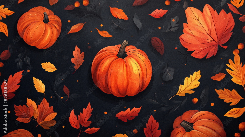 halloween background with red pumpkin on a black background halloween background with red pumpkin on a black background