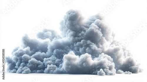 Realistic 3D Smoke Cloud Isolated on White Background