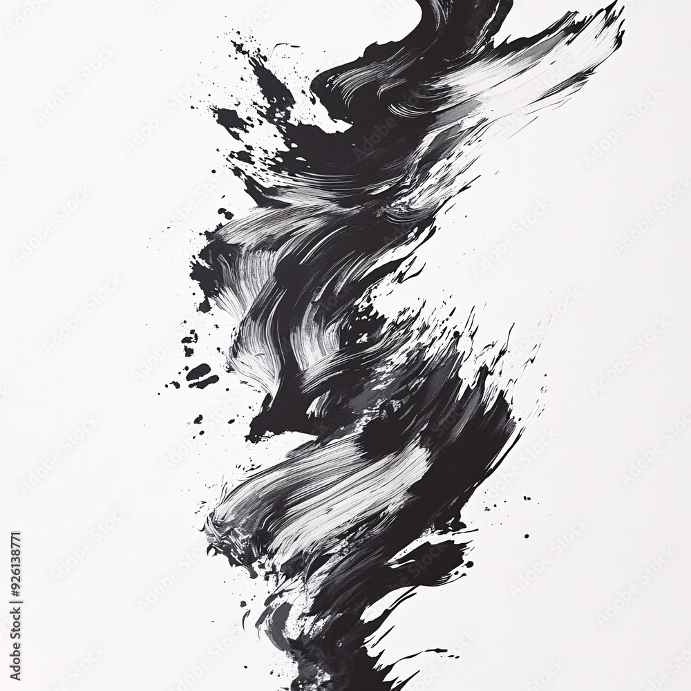 Abstract Black Ink Splashes Abstract Black Ink Splashes