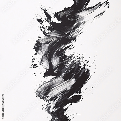 Abstract Black Ink Splashes