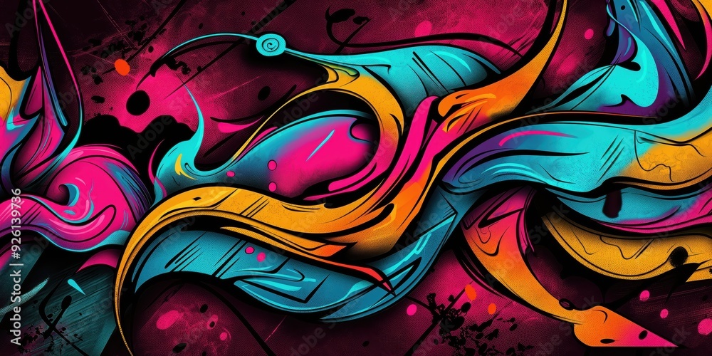 Vibrant Abstract Mural in Urban Setting created by ai Vibrant Abstract Mural in Urban Setting created by ai