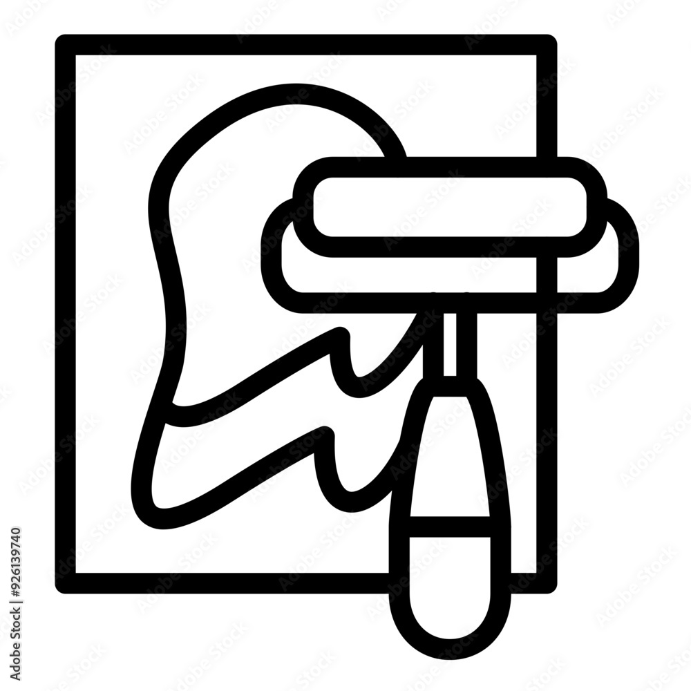 Printmaking vector icon style Printmaking vector icon style