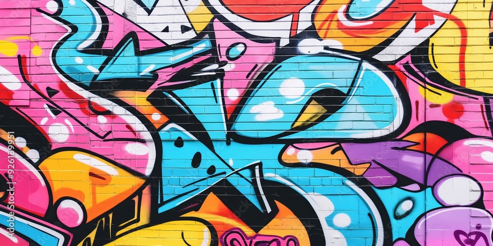 Vibrant Abstract Mural in Urban Setting created by ai