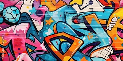 Wallpaper Mural Vibrant Abstract Mural in Urban Setting created by ai Torontodigital.ca