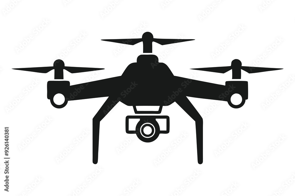 drone silhouette vector illustration drone silhouette vector illustration