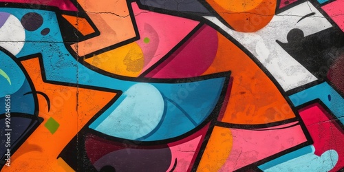 Wallpaper Mural Vibrant Abstract Mural in Urban Setting created by ai Torontodigital.ca