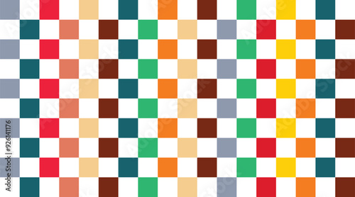 Colorful Check Boxes and Multicolor Squares – Versatile Design for Wallpaper, Fabric, or Chess-Themed Background