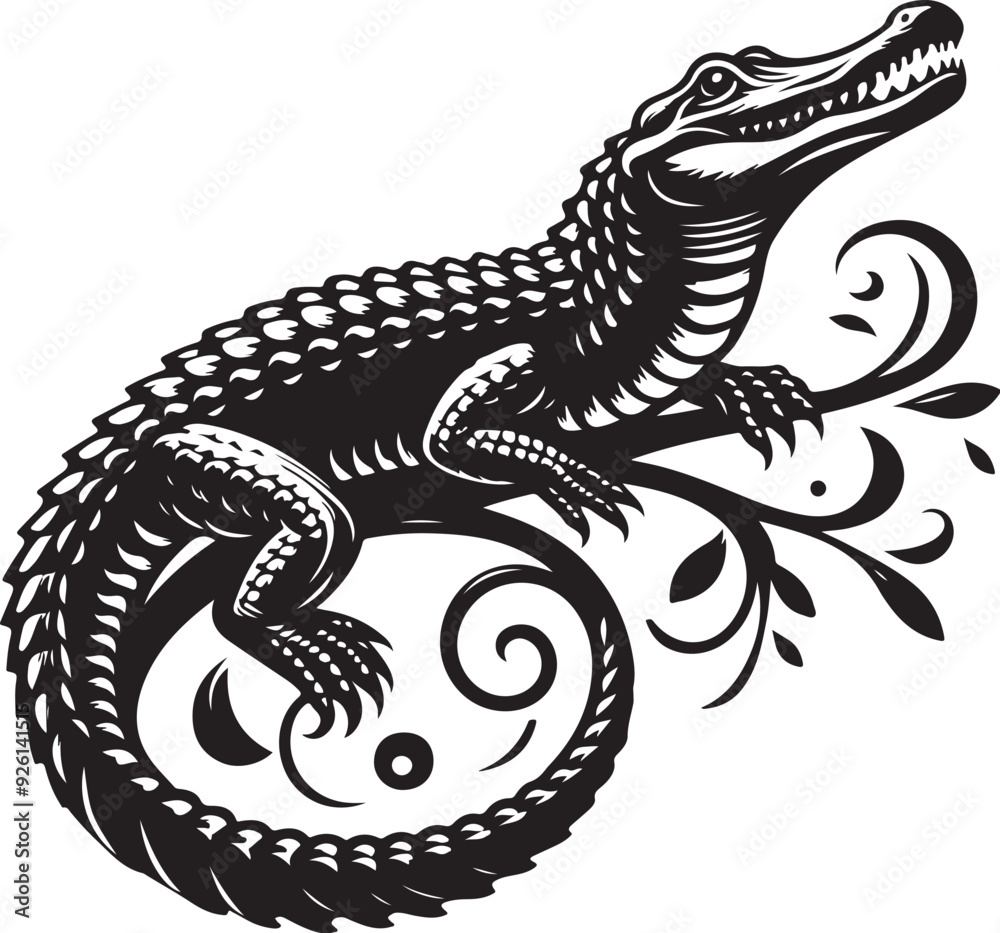 alligator vector design clipart flat style artwork