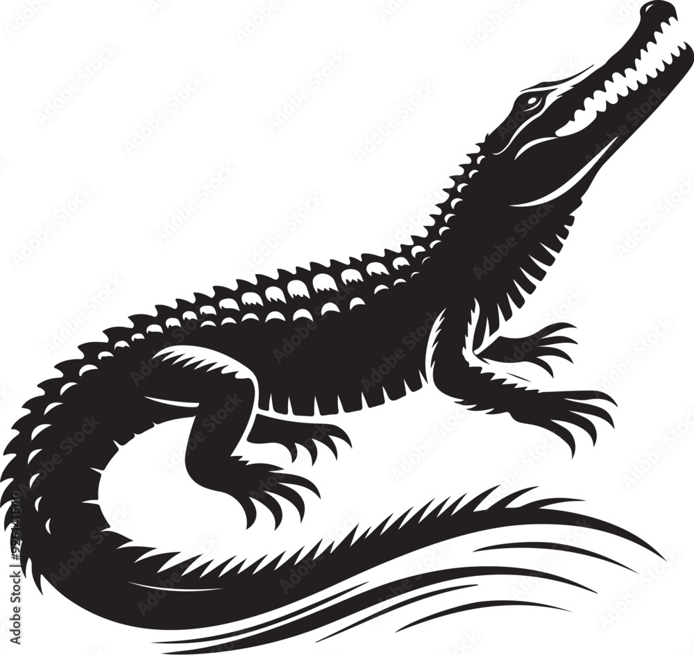 Fototapeta premium alligator vector design clipart flat style artwork