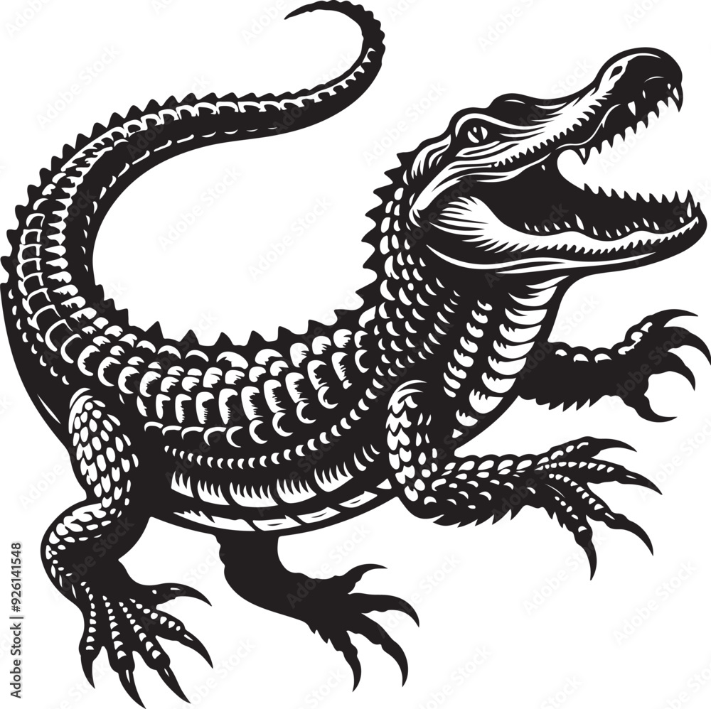 Naklejka premium alligator vector design clipart flat style artwork