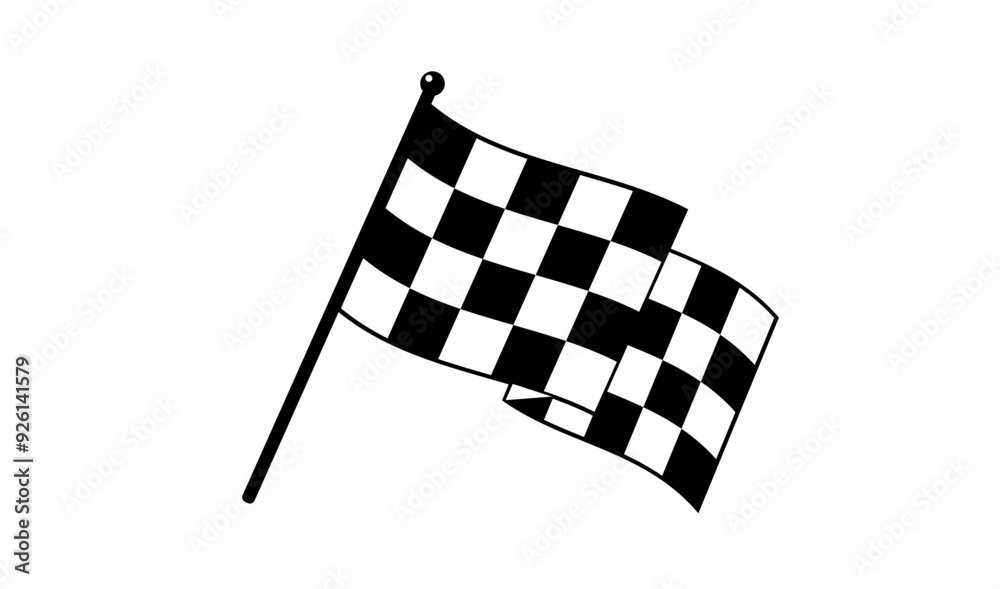 Fototapeta premium Racing flag. Checkered flag or Start and finish flag. Vector illustration