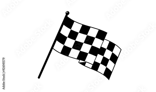Racing flag. Checkered flag or Start and finish flag. Vector illustration
