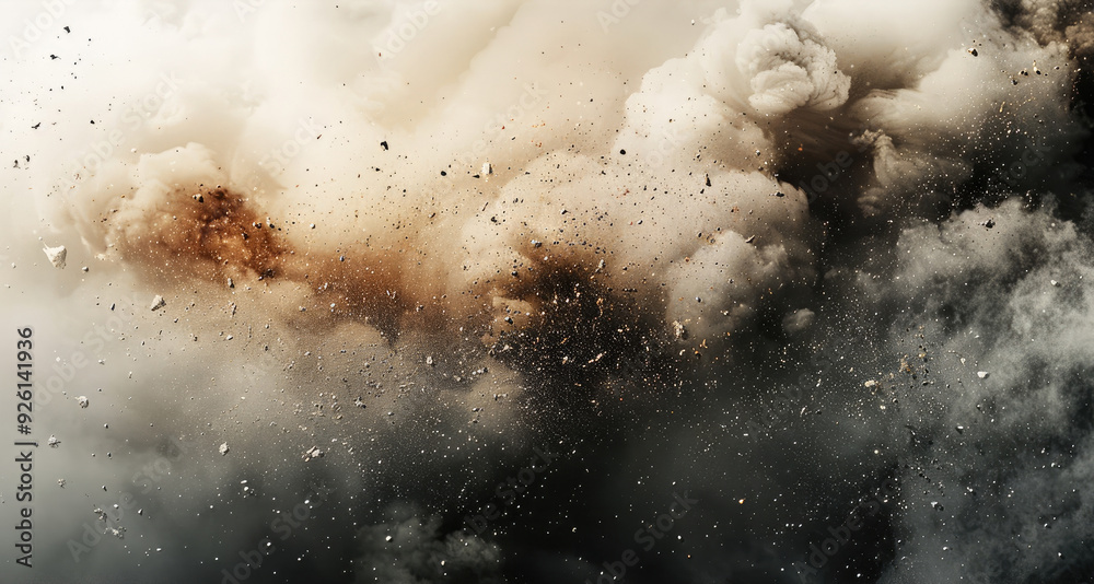 Fototapeta premium Abstract film texture background with grain dust and explosion. Generative AI.