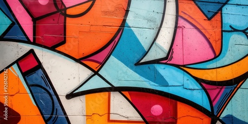 Vibrant Abstract Mural in Urban Setting created by ai