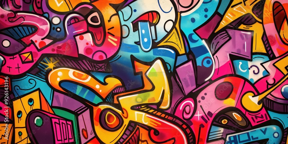 Vibrant Abstract Mural in Urban Setting created by ai Vibrant Abstract Mural in Urban Setting created by ai