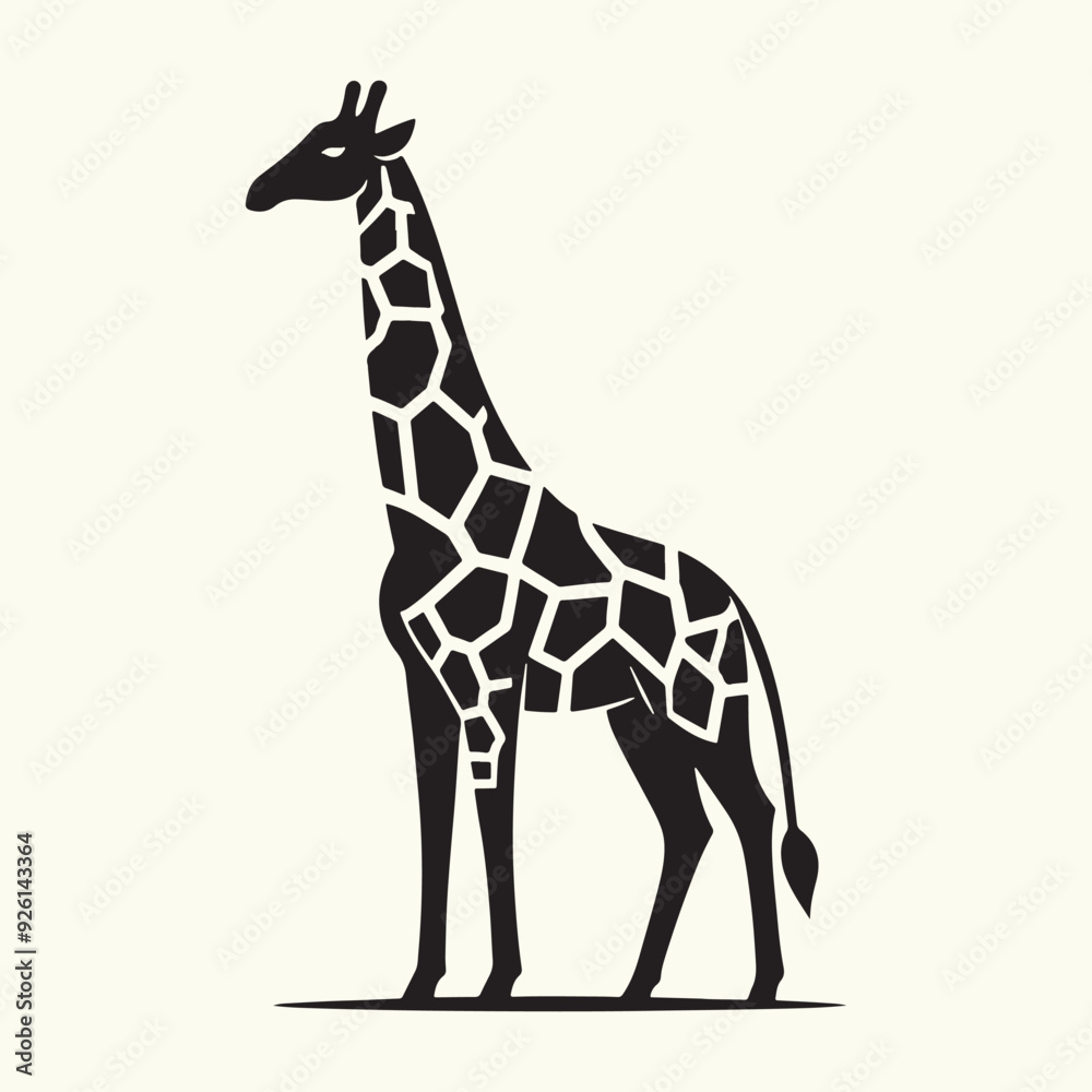 Naklejka premium Animal giraffe silhouette vector illustration