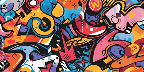 Vibrant Abstract Mural in Urban Setting created by ai