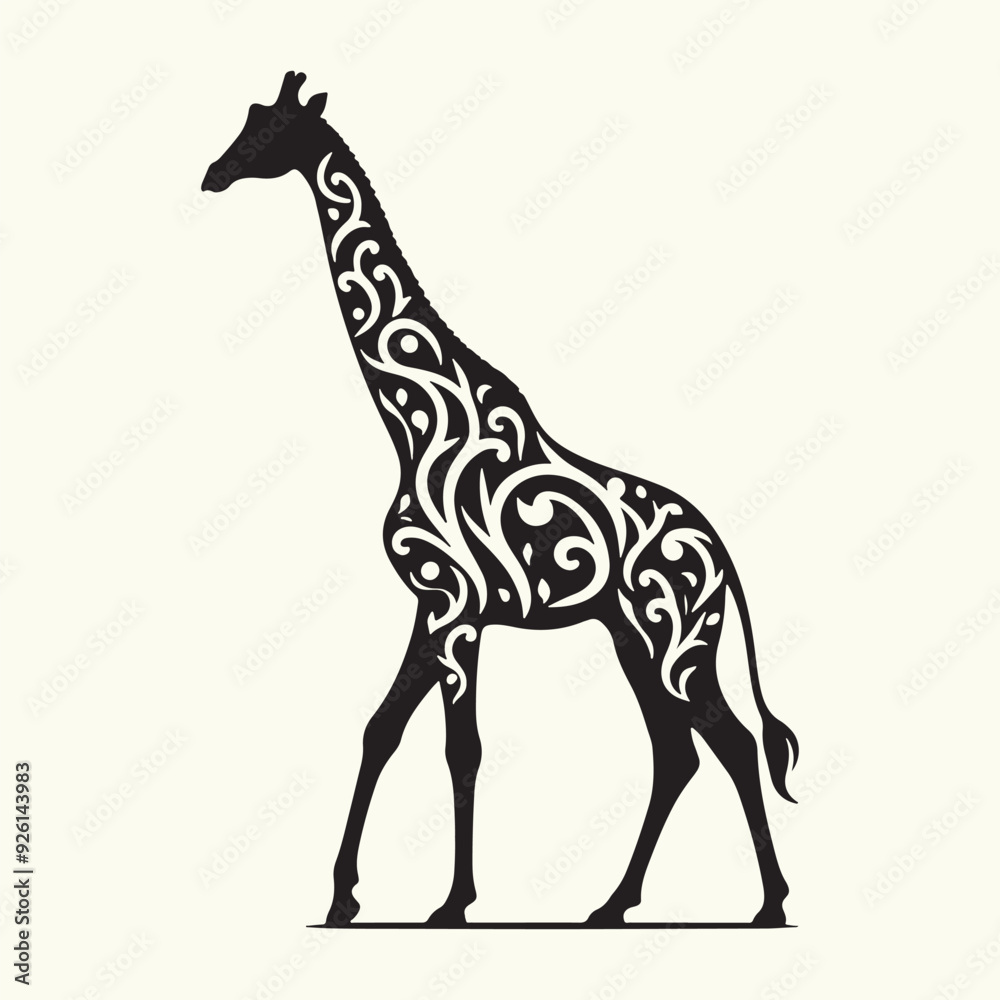 Obraz premium Animal giraffe silhouette vector illustration
