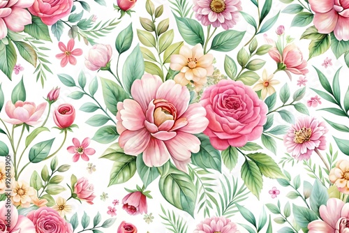 Flower print. Elegance seamless pattern. 