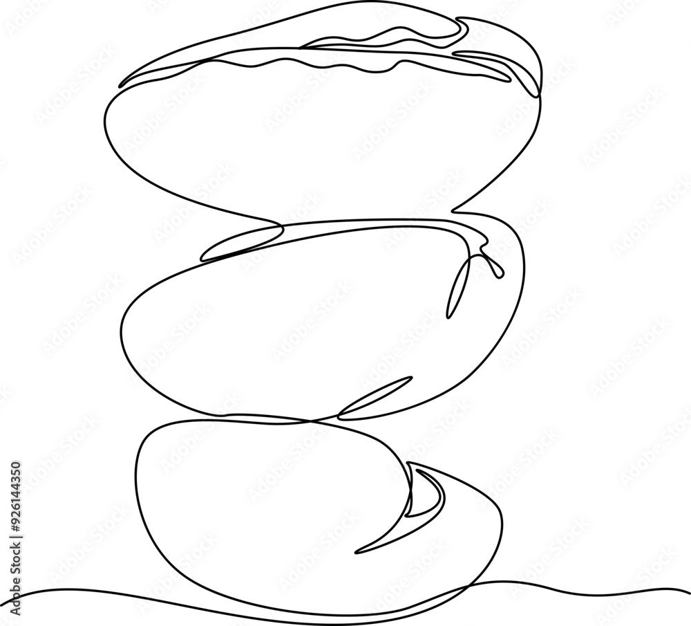 Pile of coffee beans one line art vector illustration Pile of coffee beans one line art vector illustration