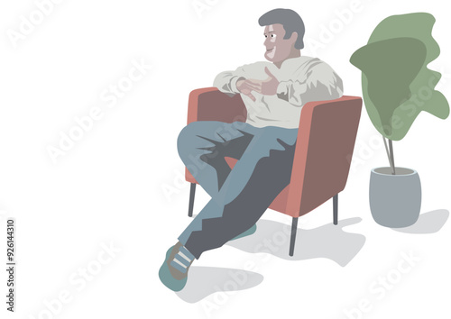 man sitting on a chair