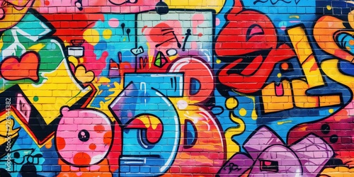 Wallpaper Mural Vibrant Abstract Mural in Urban Setting created by ai Torontodigital.ca