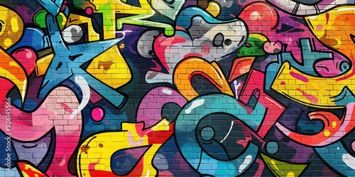 Wallpaper Mural Vibrant Abstract Mural in Urban Setting created by ai Torontodigital.ca