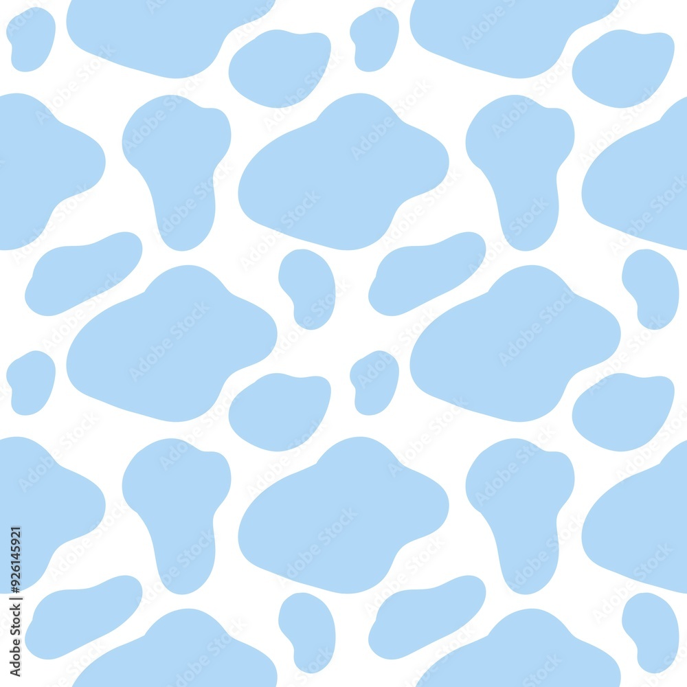 Super cute cow pattern in light blue, wrapping, fabric pattern, background, wallpaper Super cute cow pattern in light blue, wrapping, fabric pattern, background, wallpaper