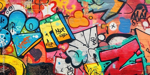 Wallpaper Mural Vibrant Abstract Mural in Urban Setting created by ai Torontodigital.ca