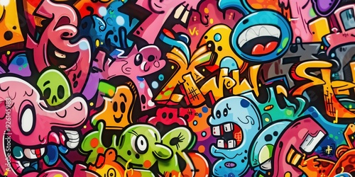 Vibrant Abstract Mural in Urban Setting created by ai