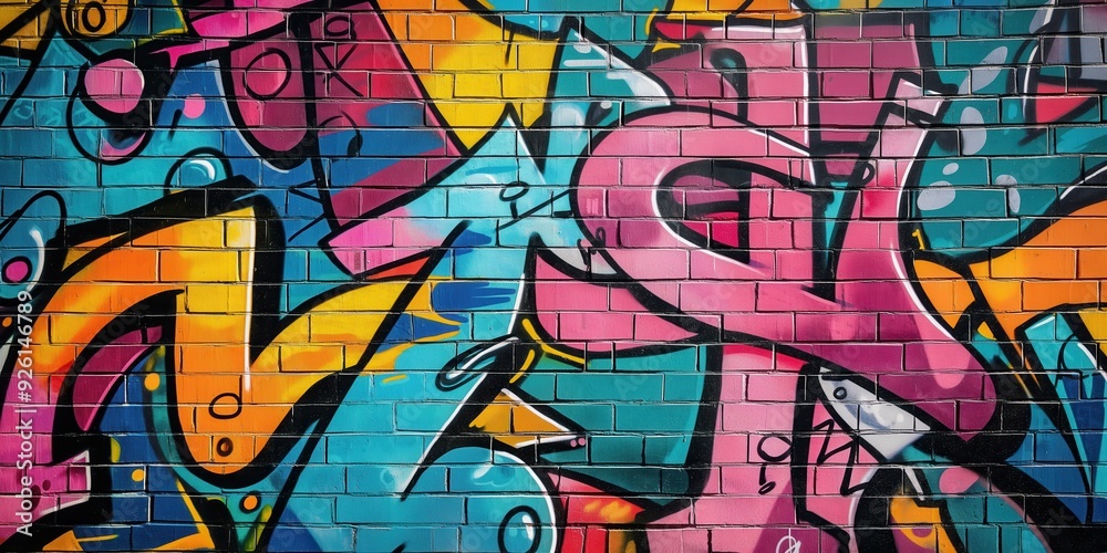 Vibrant Abstract Mural in Urban Setting created by ai Vibrant Abstract Mural in Urban Setting created by ai