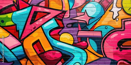 Wallpaper Mural Vibrant Abstract Mural in Urban Setting created by ai Torontodigital.ca