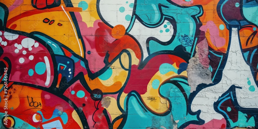 Vibrant Abstract Mural in Urban Setting created by ai Vibrant Abstract Mural in Urban Setting created by ai